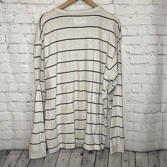 Vintage Wrangler Jeans Co Men's Long Sleeve Shirt Stripe Beige Brown Size XL - Picture 5 of 7